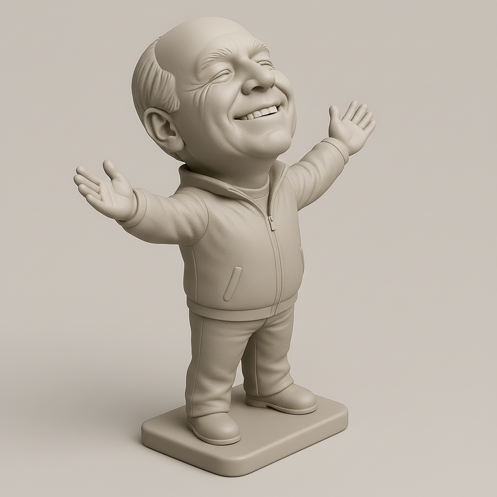 silhouette 3d printer maker-3d portrait printing_Joyful Figurine with Outstretched Arms