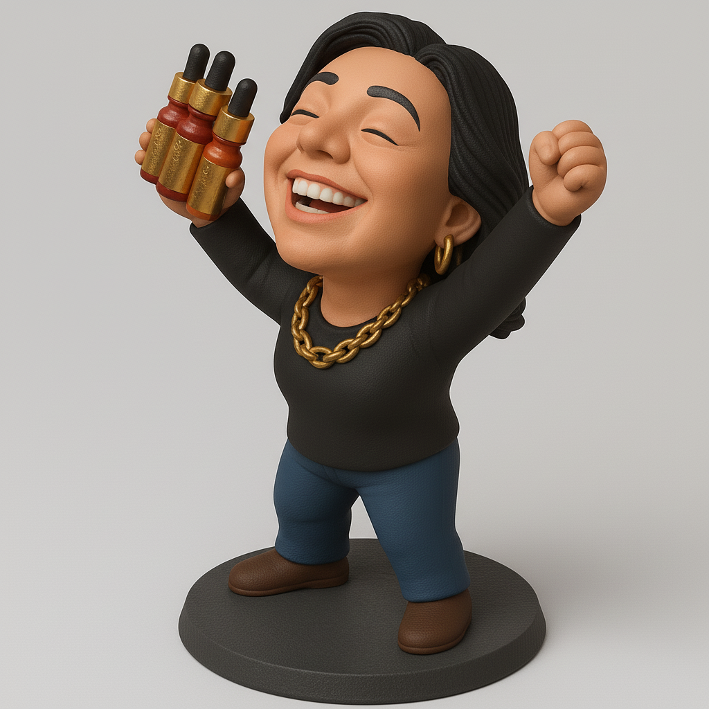 silhouette 3d printer maker-3d portrait printing_Joyful Character with Bottles