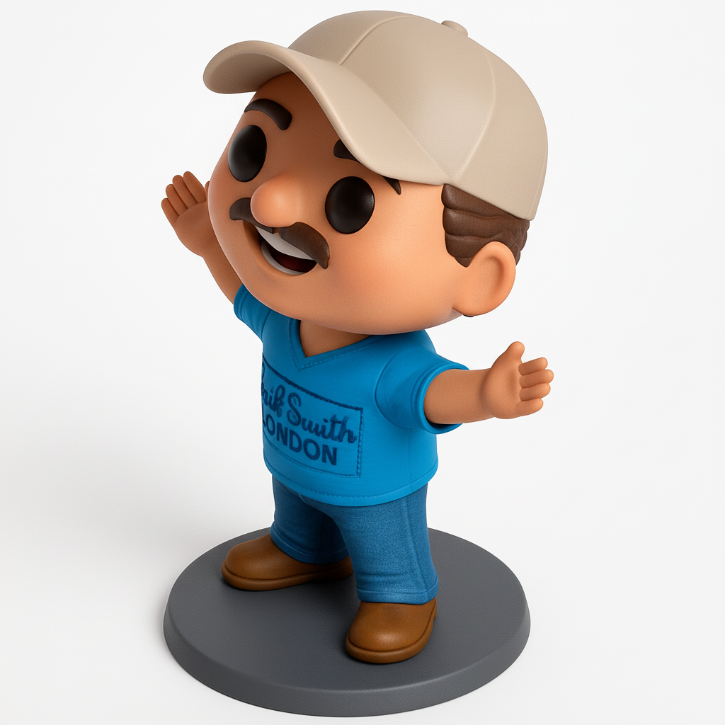 face to 3d model ai-3D portrait printing from photo_Friendly Moustache Man Figurine: Your Desk Companion