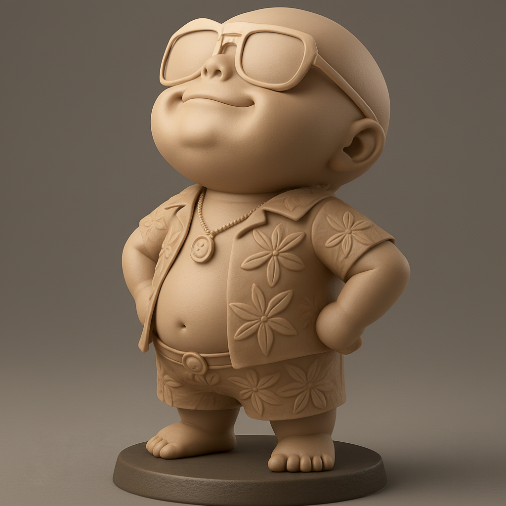 face anatomy 3d model-create 3d face model from photo_Sunny Vibes Dude: Fun & Easy-Print Desk Decor