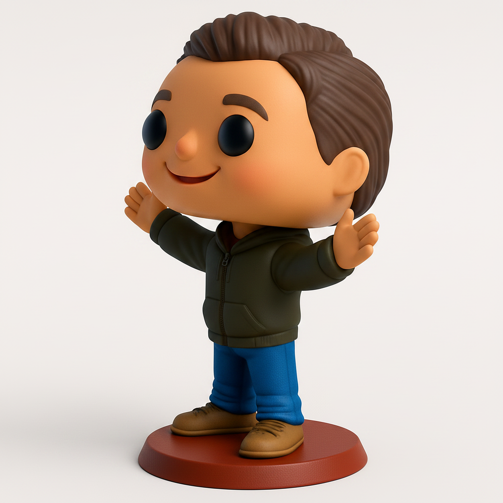 face to 3d model ai-3D portrait printing from photo_Charming Welcoming Pop-Style Figure - Easy Print!