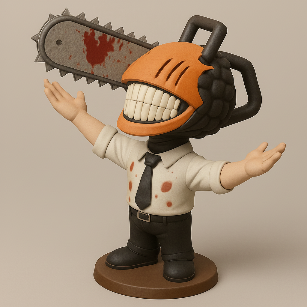 face to 3d model ai-3D portrait printing from photo_Chainsaw Man Denji: Iconic Pose 3D Print!