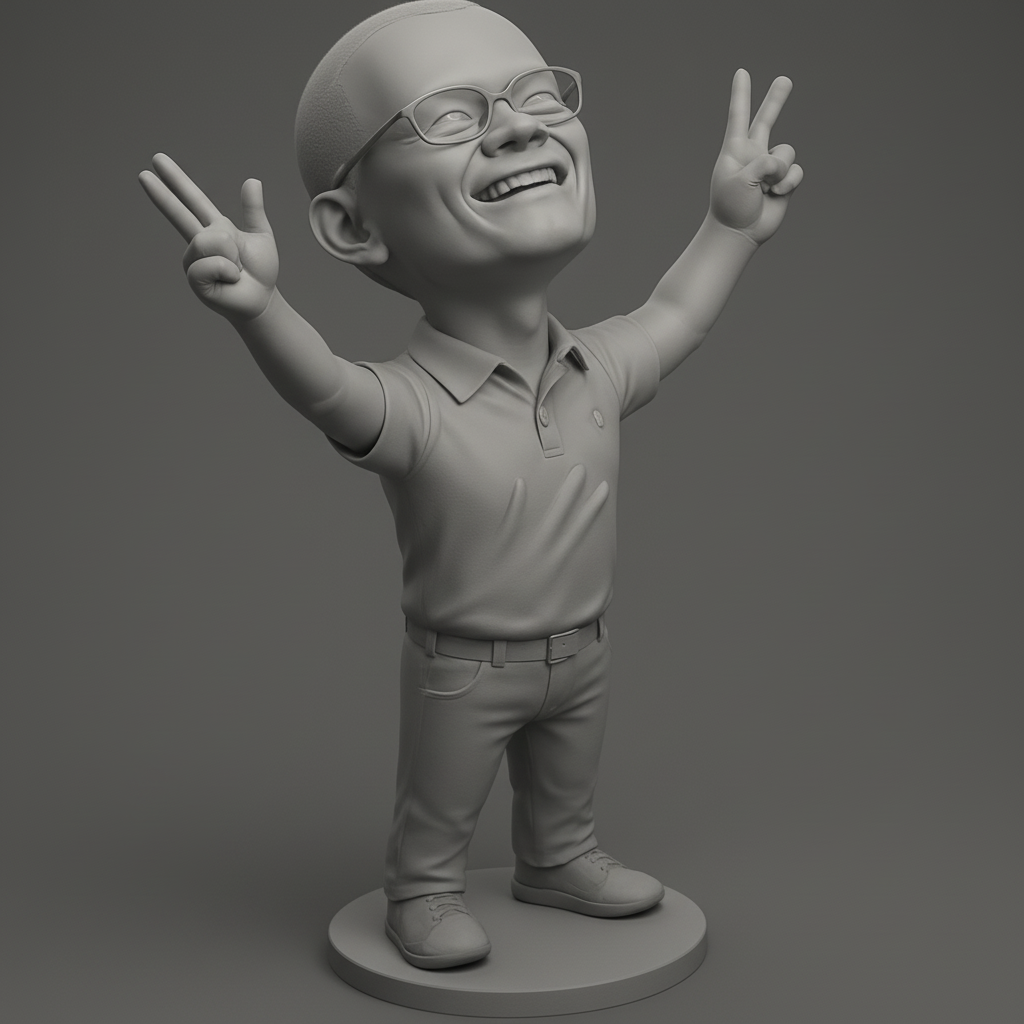 face anatomy 3d model-create 3d face model from photo_Celebrate Success: Joyful Victory Pose Figure