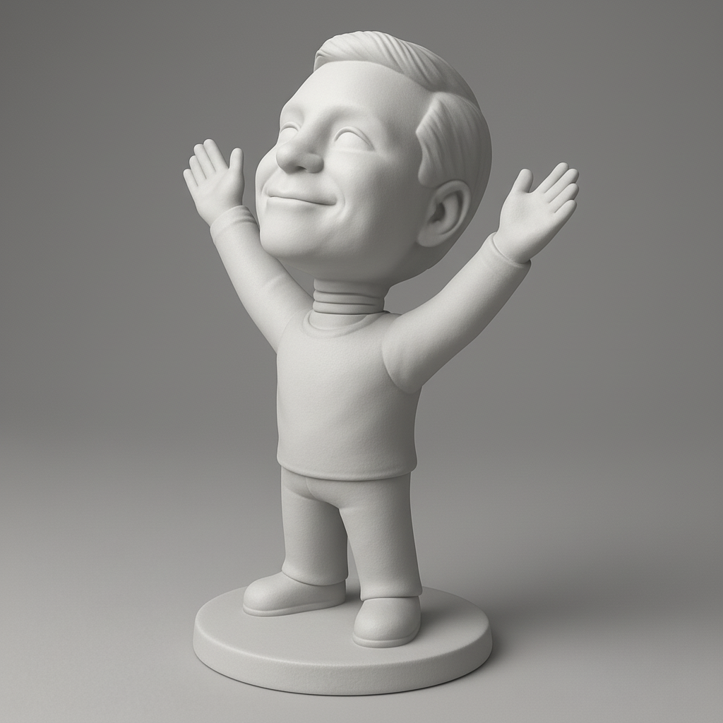 face to 3d model ai-3D portrait printing from photo_Uplifting Happy Man Figure - Spread Joy!