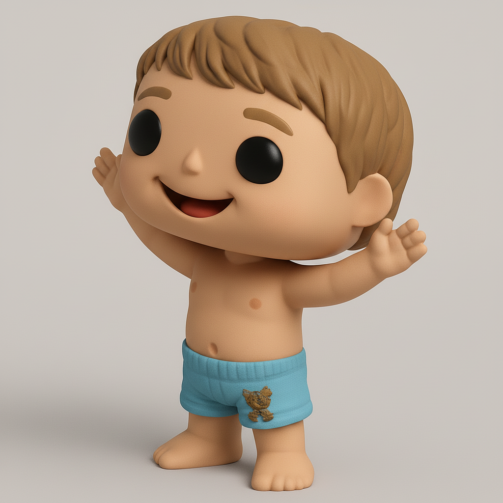 face to 3d model ai-3D portrait printing from photo_Cute Chibi Boy Figurine - Fun & Easy 3D Print Collectible