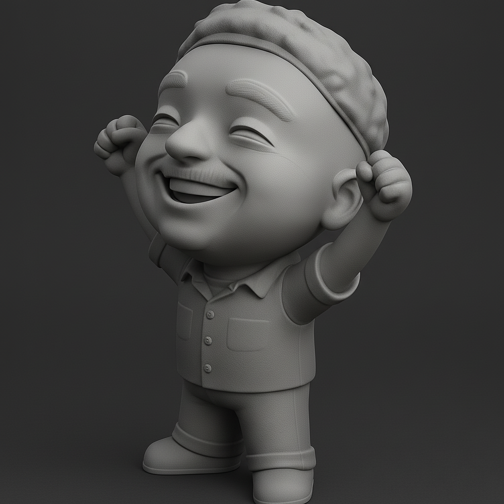 face to 3d model ai-3D portrait printing from photo_Chibi Celebration Guy - Print Pure Joy!