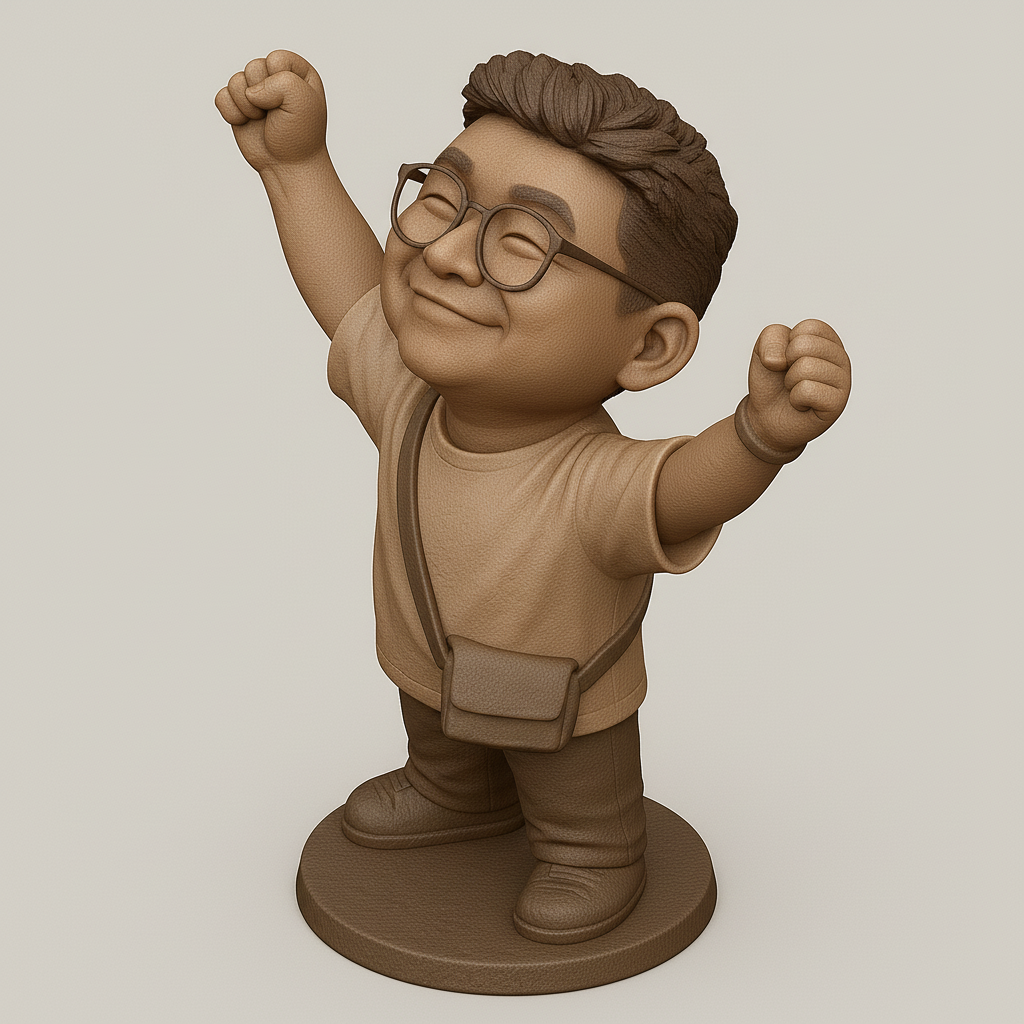 silhouette 3d printer maker-3d portrait printing_Joyful Kid Figurine for 3D Printing