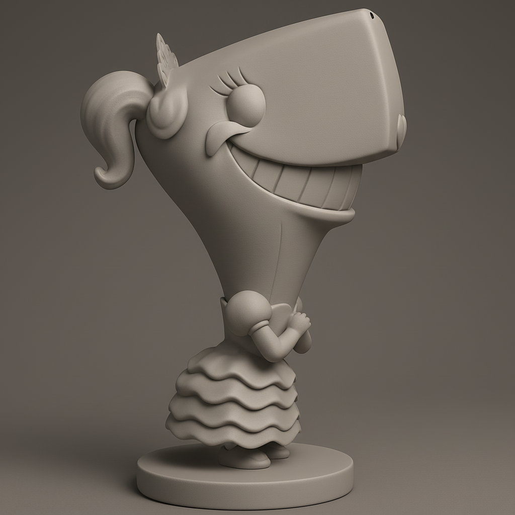 silhouette 3d printer maker-3d portrait printing_Whimsical Princess Character Bust for Fun Displays