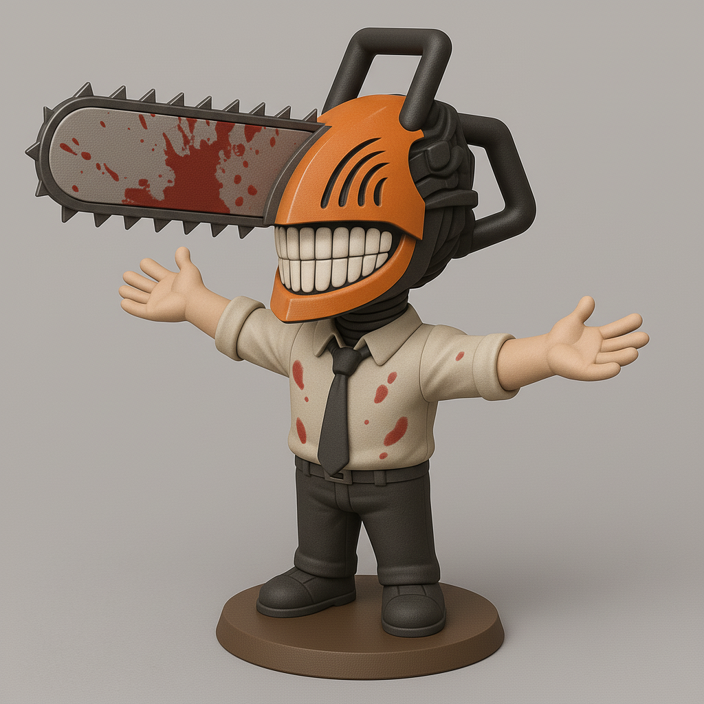 face anatomy 3d model-create 3d face model from photo_Chainsaw Guy Figurine