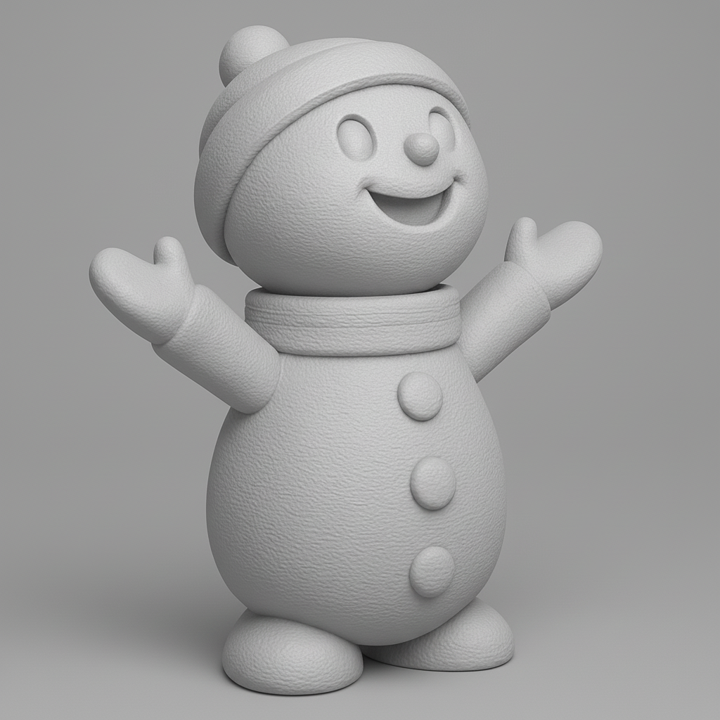 face anatomy 3d model-create 3d face model from photo_Smiling Snowman Buddy - Perfect Festive Print