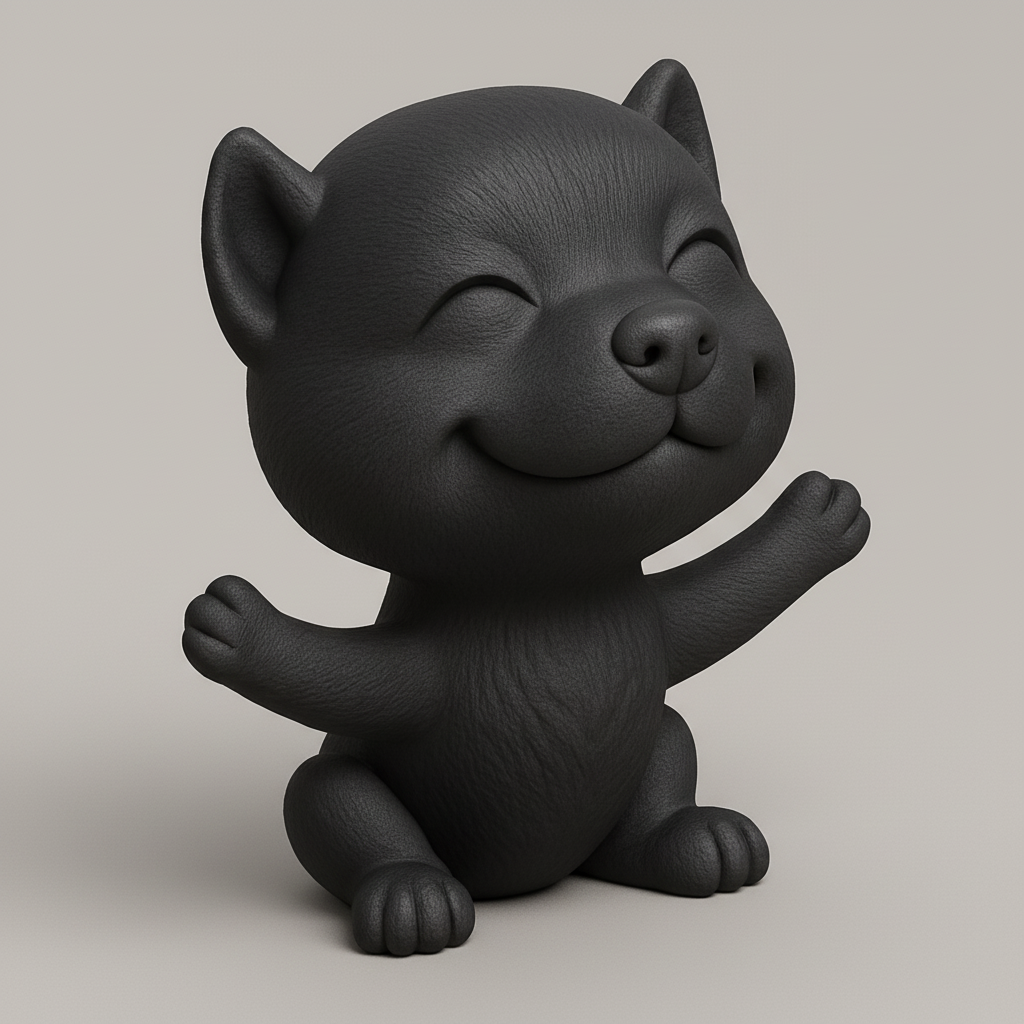 face to 3d model ai-3D portrait printing from photo_Happy Hug Cat Figurine: Spread Joy & Smiles