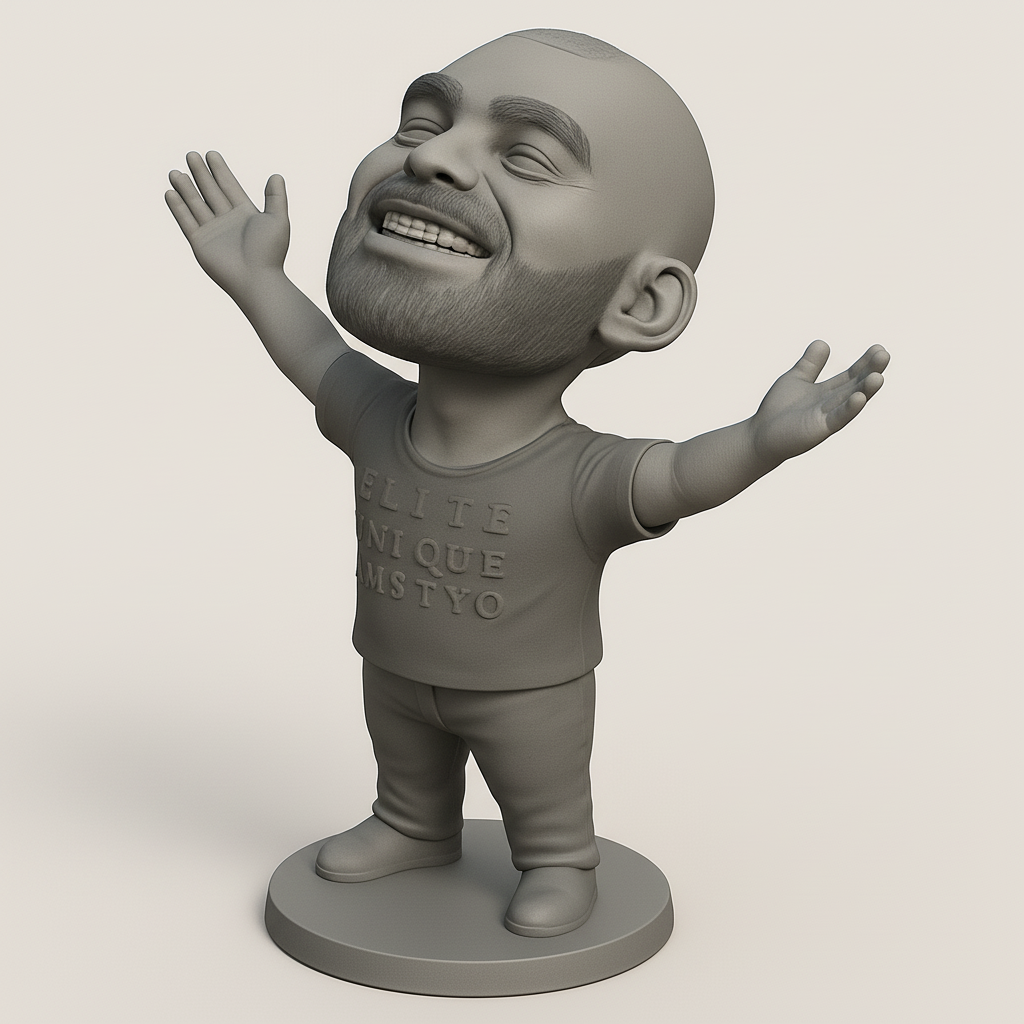 silhouette 3d printer maker-3d portrait printing_Joyful Figurine with Unique Style