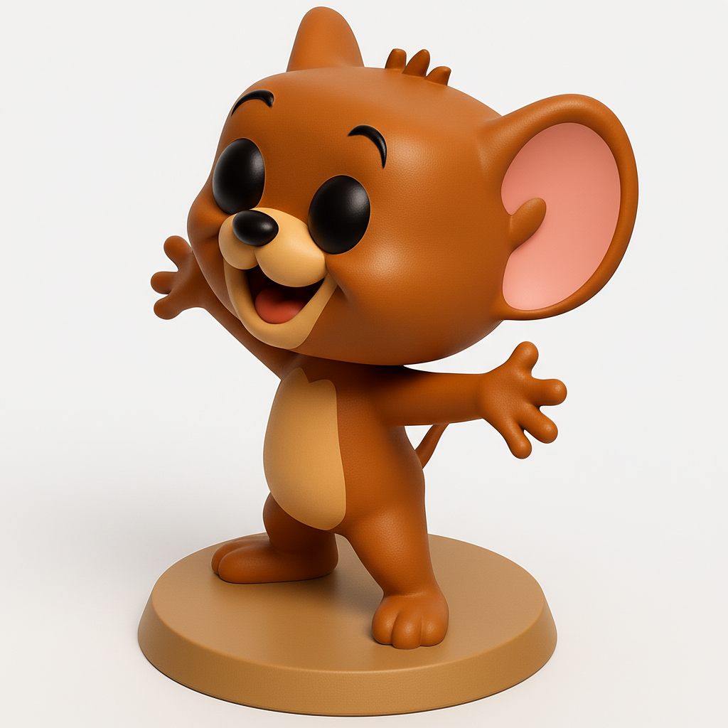 face to 3d model ai-3D portrait printing from photo_Happy Jerry Mouse Collectible Figurine - Fun 3D