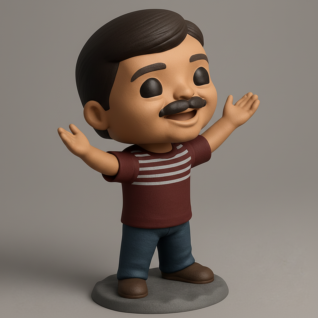 face anatomy 3d model-create 3d face model from photo_Charming Welcoming Man Figurine - Easy 3D Print!