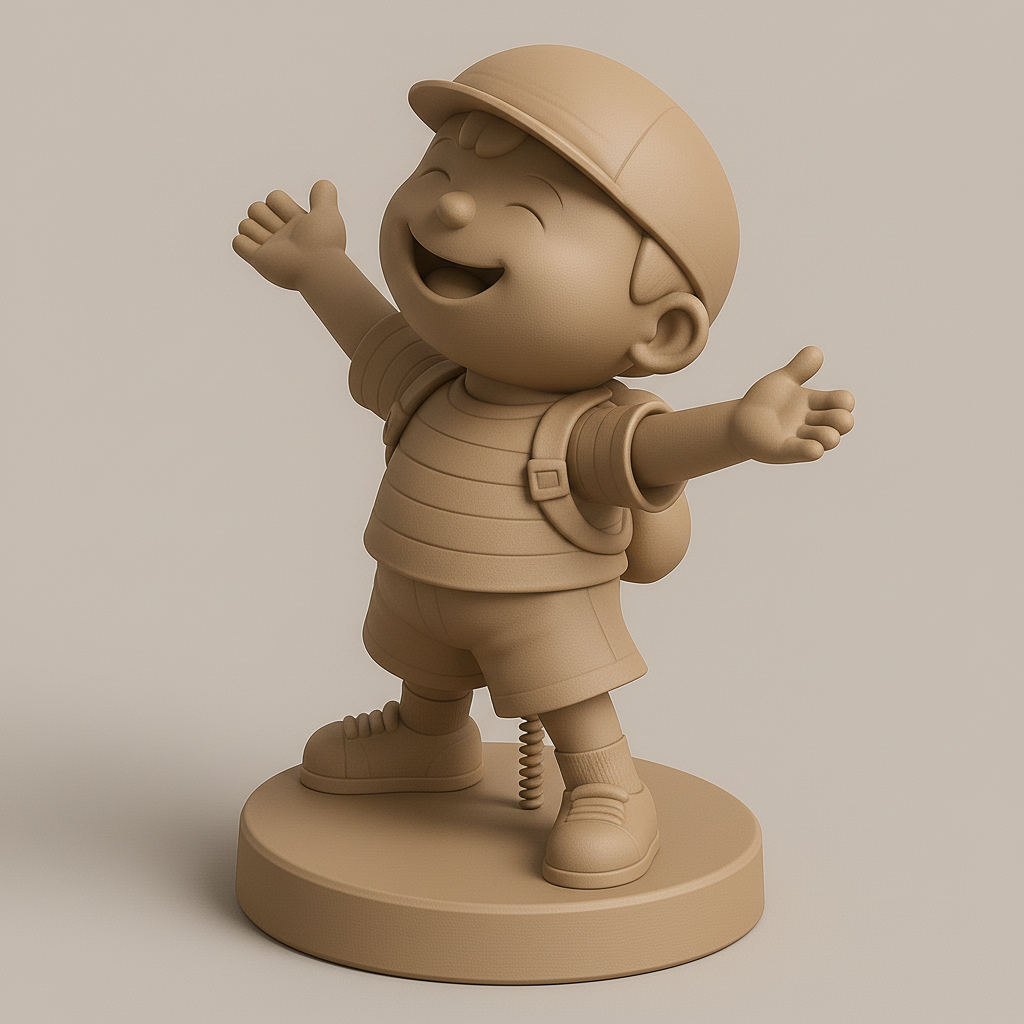 face anatomy 3d model-create 3d face model from photo_Joyful Kids' Figure with Spring Action