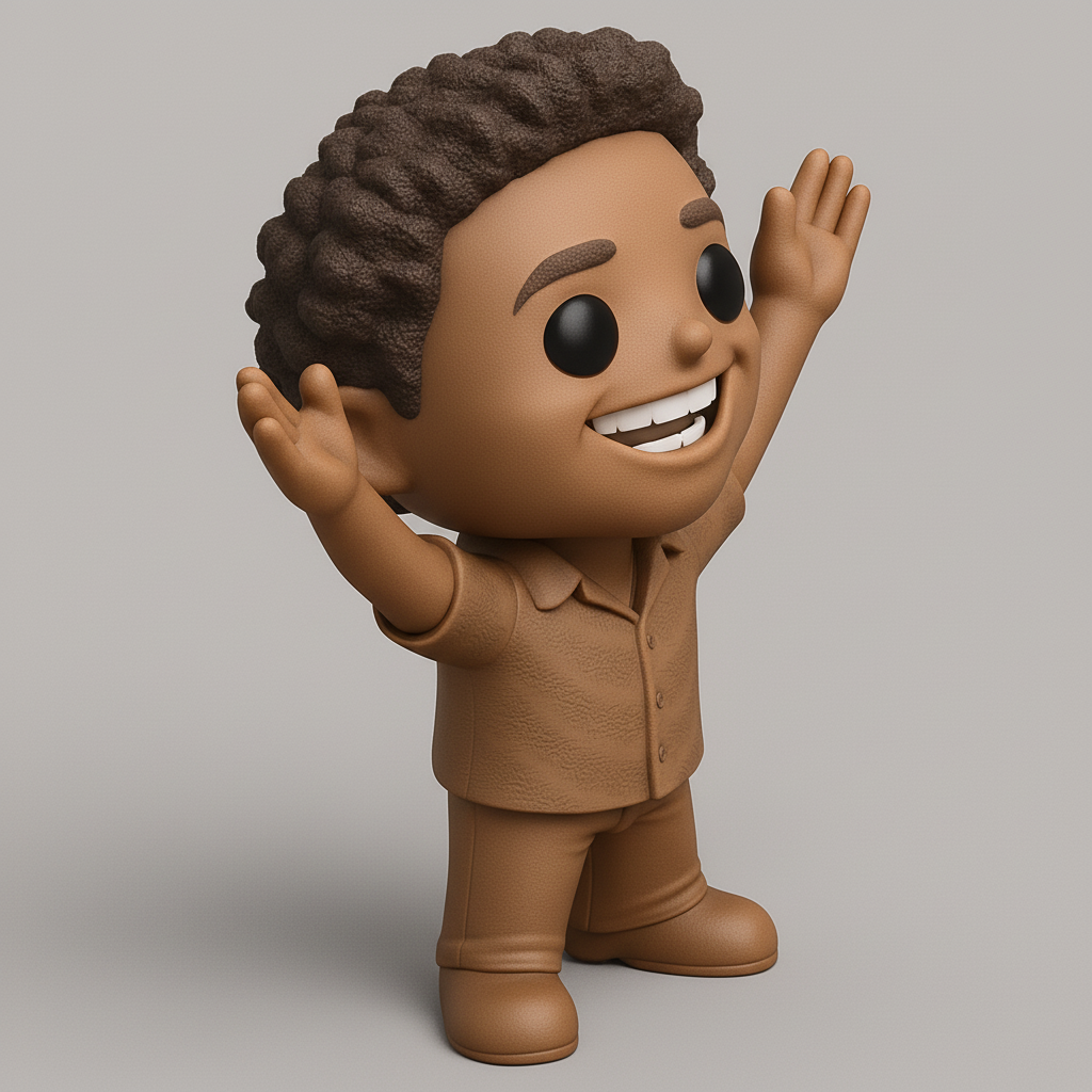 face to 3d model ai-3D portrait printing from photo_Enthusiastic Pop-Style Collectible Figure