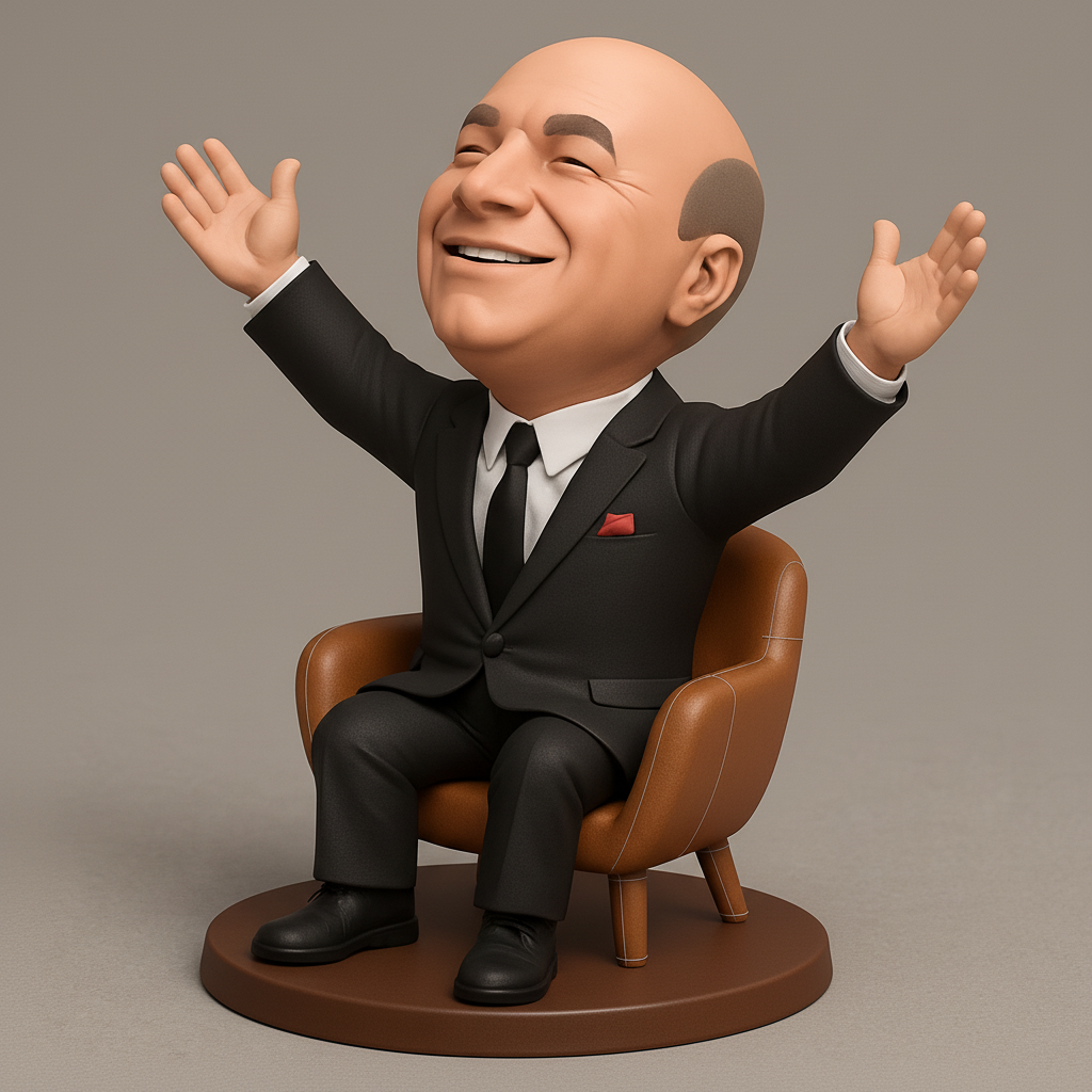 silhouette 3d printer maker-3d portrait printing_Cheerful Businessman Figurine Model