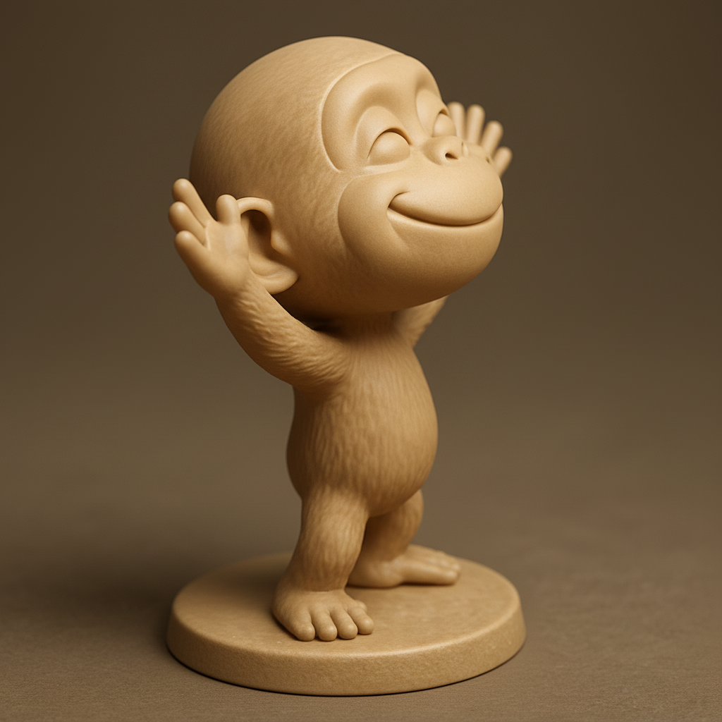 face anatomy 3d model-create 3d face model from photo_Joyful Monkey Figurine: Instant Smile Decor