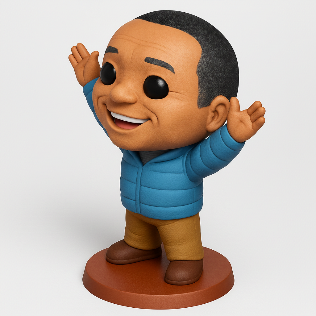 face to 3d model ai-3D portrait printing from photo_Joyful Welcoming Figure - High-Detail Funko Pop Style!