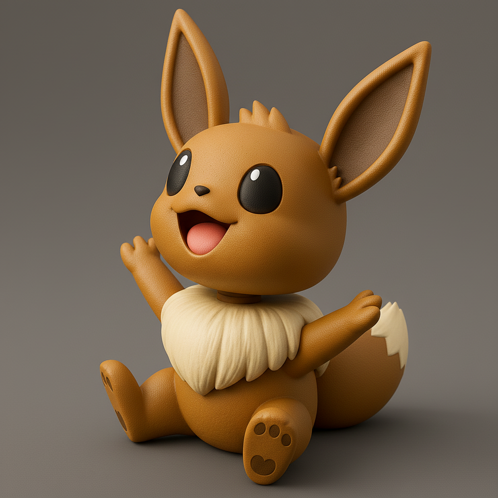 silhouette 3d printer maker-3d portrait printing_Adorable Eevee 3D Model for Printing Fun