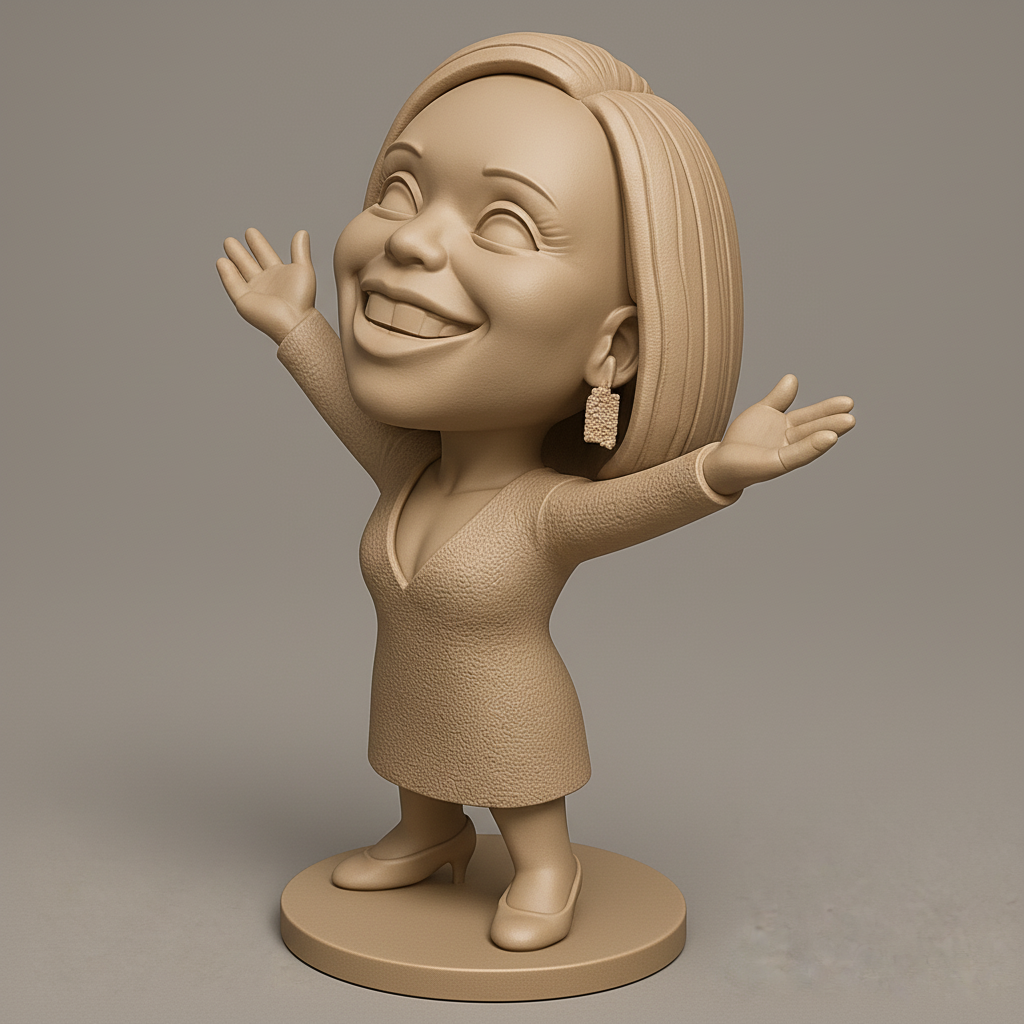 face anatomy 3d model-create 3d face model from photo_Uplifting Chibi Figurine: Spread Joy & Positivity