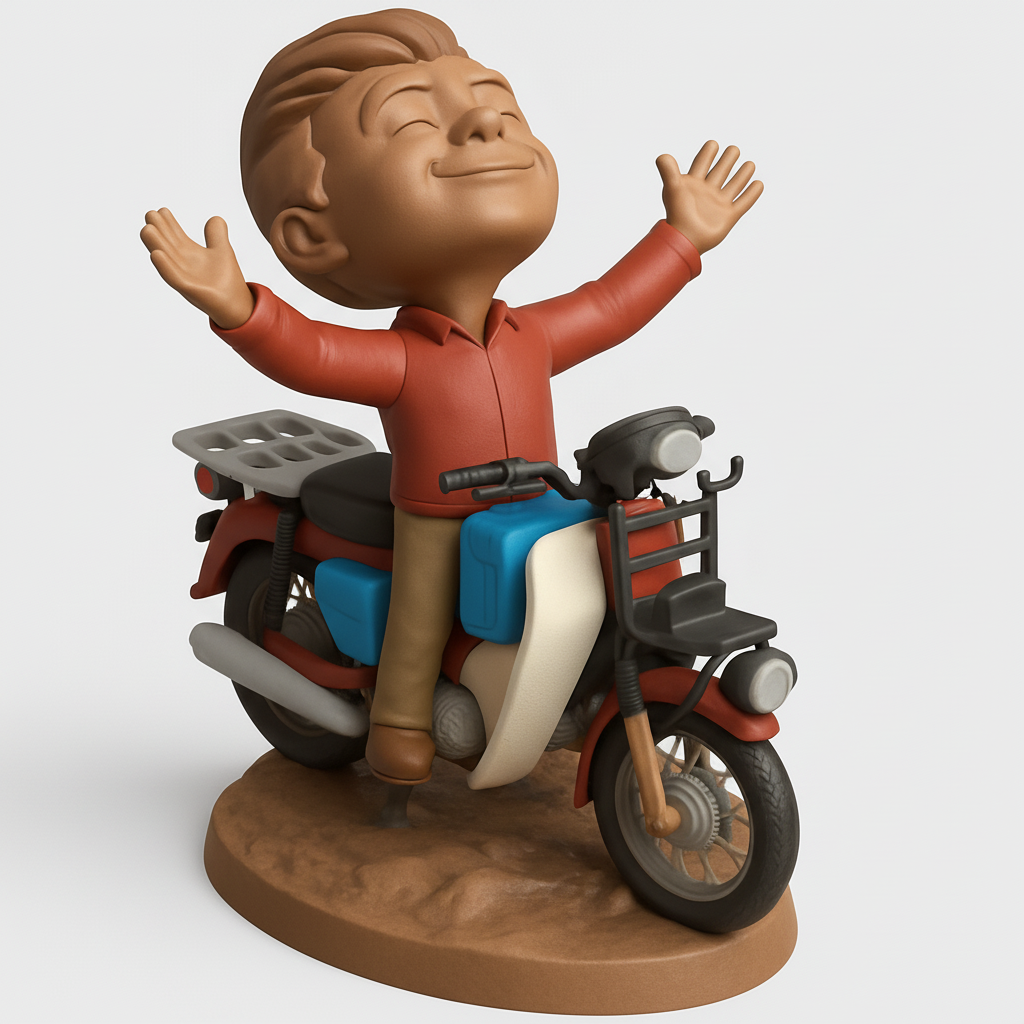face to 3d model ai-3D portrait printing from photo_Joyride Express: Happy Rider on Classic Cub