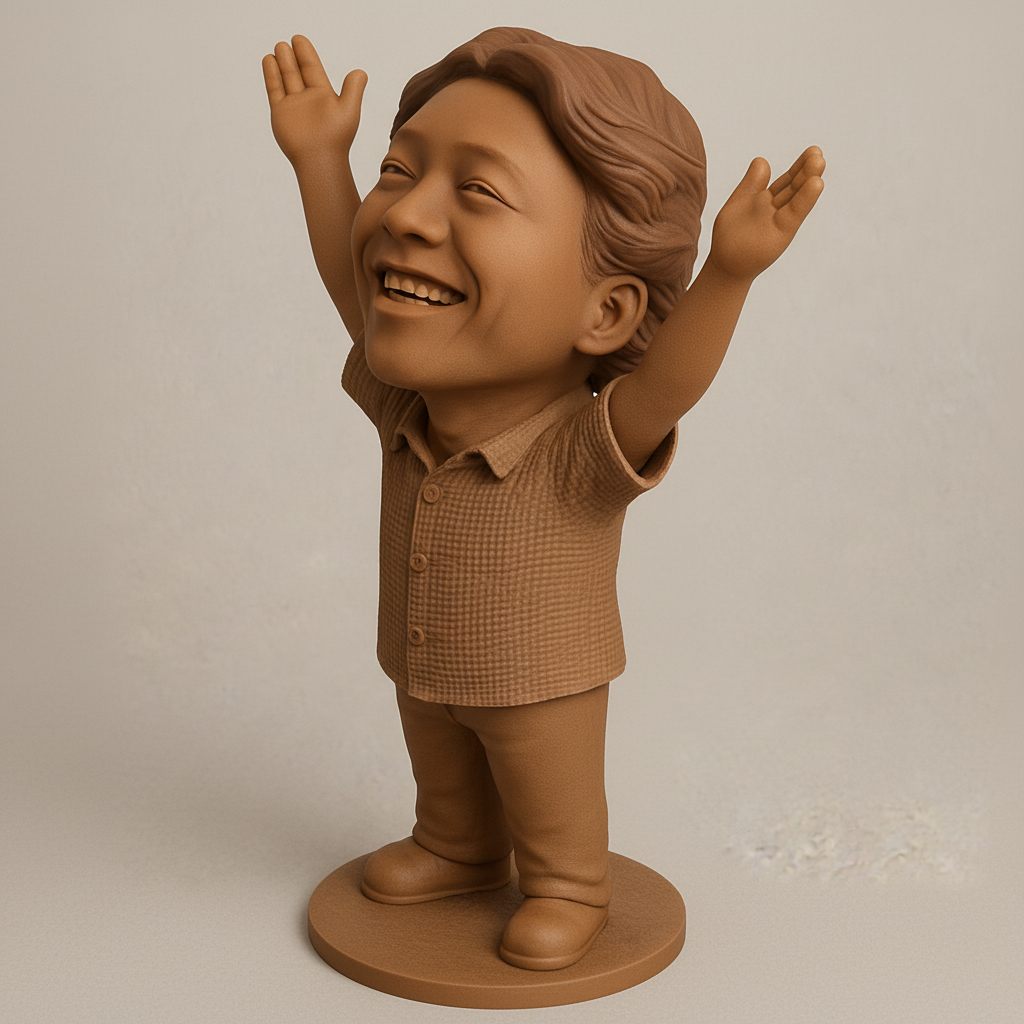 face anatomy 3d model-create 3d face model from photo_Triumphant Joy Figurine: Celebrate Every Win!