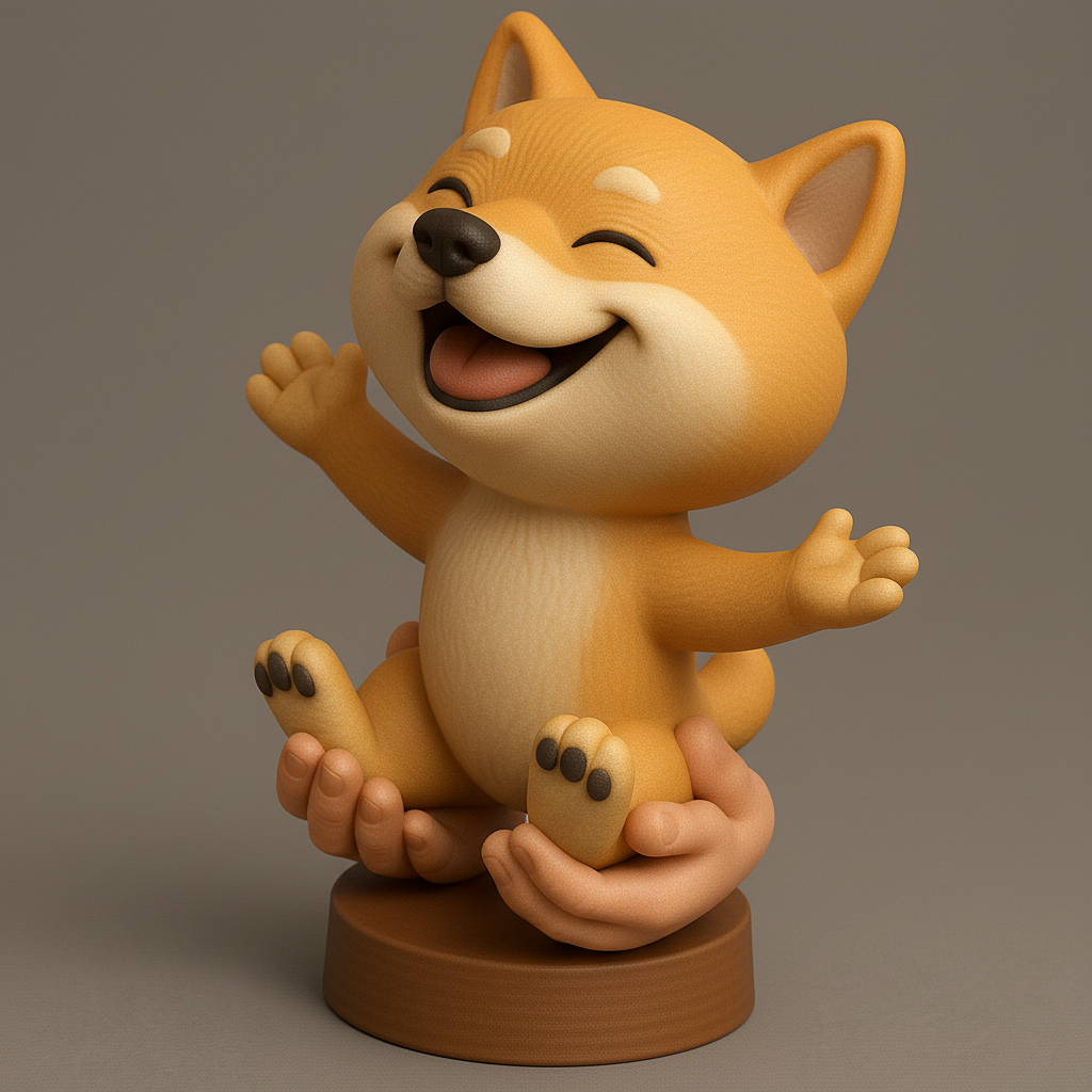 face anatomy 3d model-create 3d face model from photo_Joyful Shiba Inu Figurine