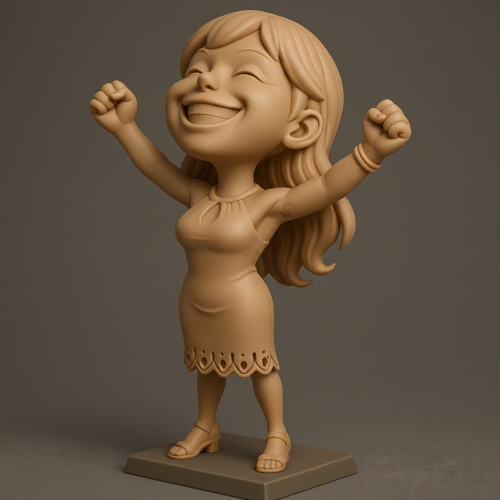 face anatomy 3d model-create 3d face model from photo_Joyful Empowerment Figurine