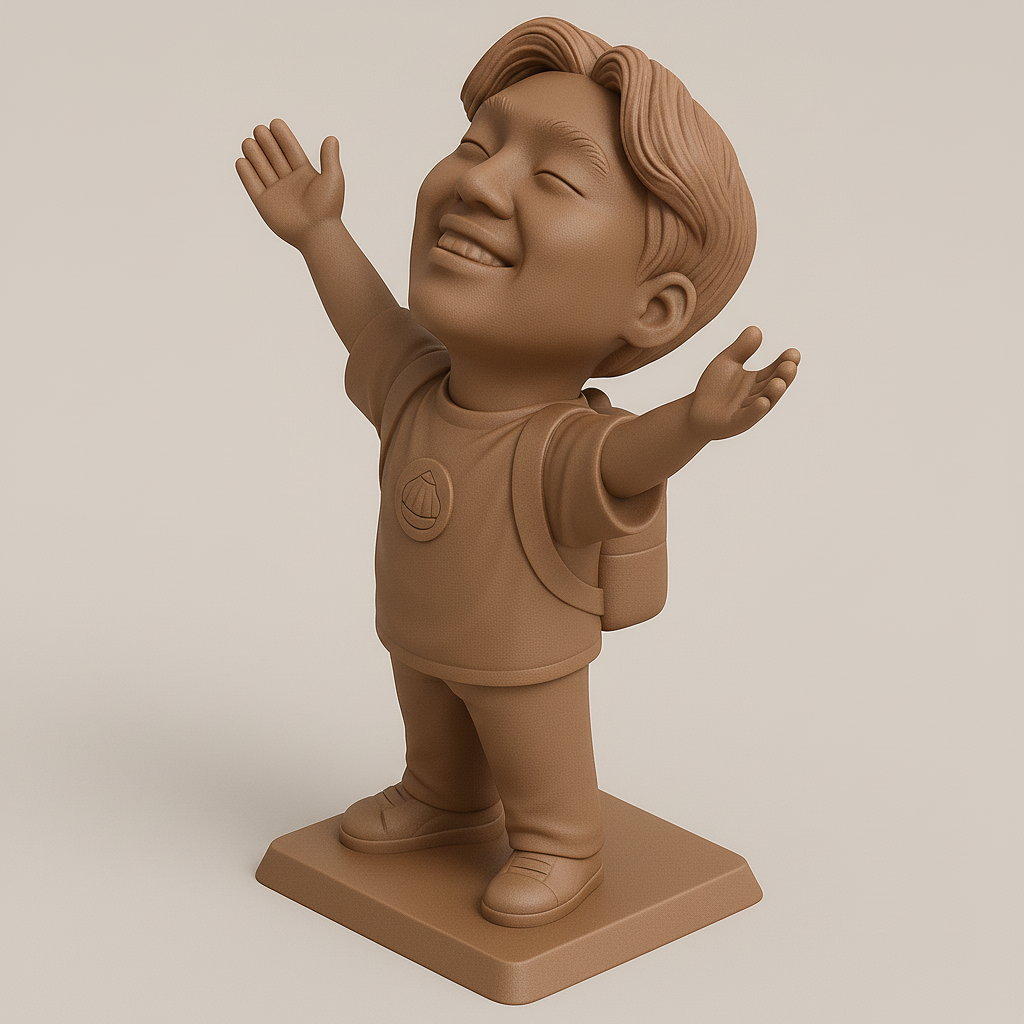 face anatomy 3d model-create 3d face model from photo_Joyful Cheerful Kid Figure