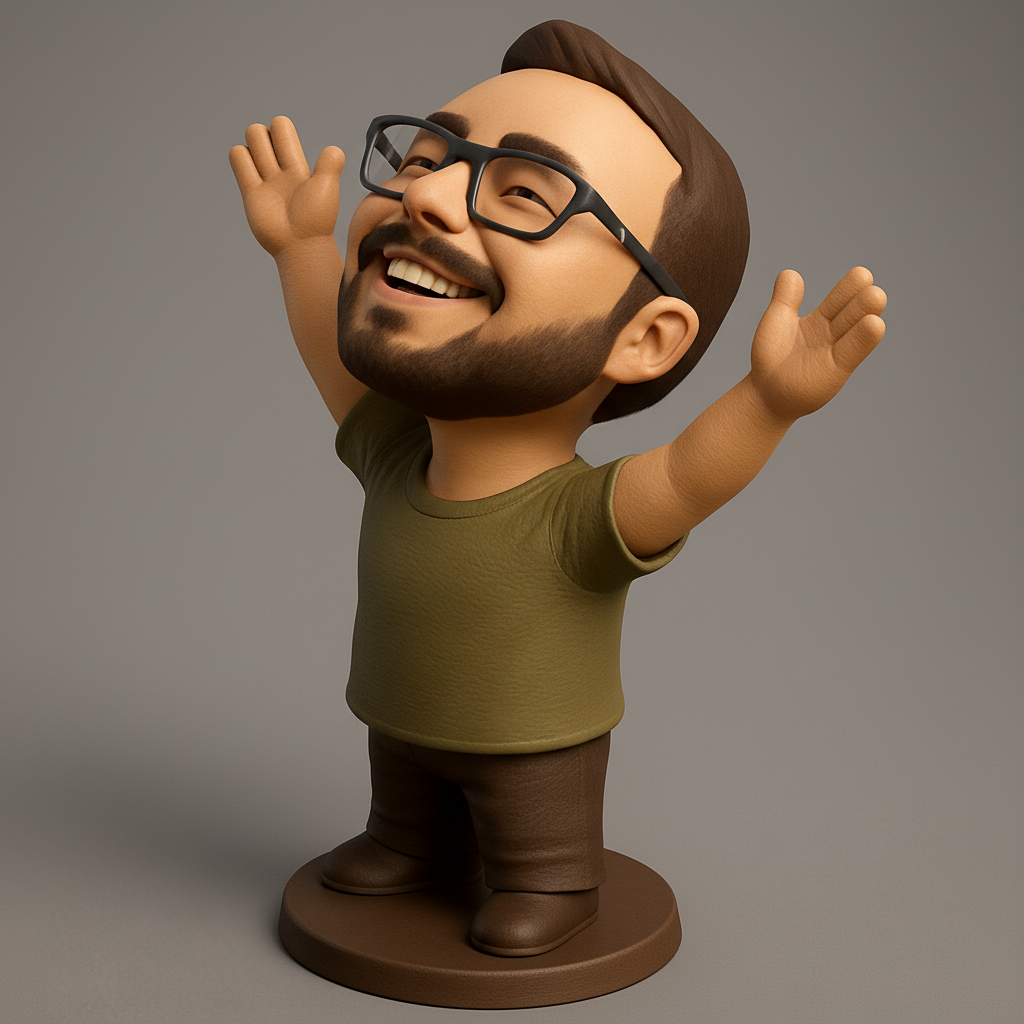 face anatomy 3d model-create 3d face model from photo_Optimistic Bobblehead: Your Daily Dose of Joy!