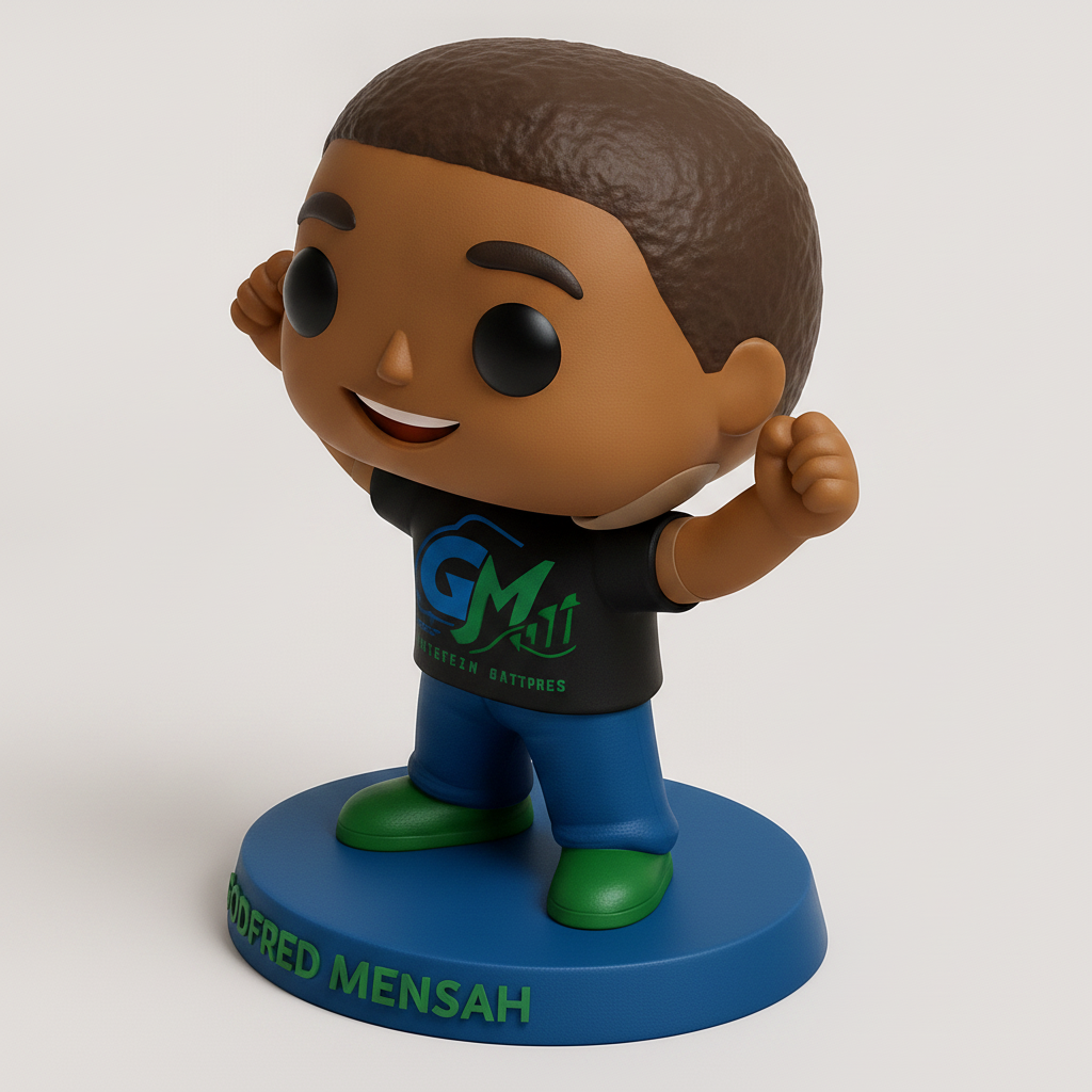 face to 3d model ai-3D portrait printing from photo_Godfred Mensah Funko-Style Victory Figurine