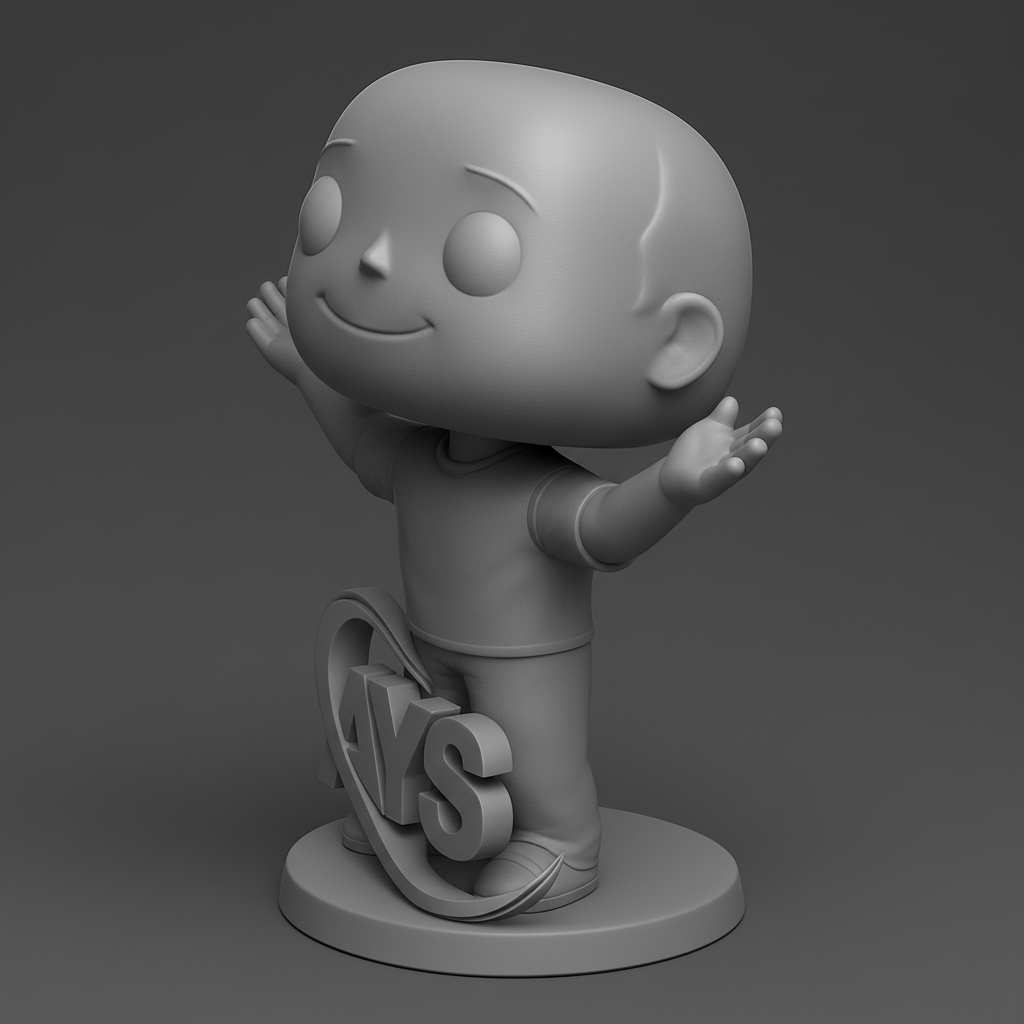 face to 3d model ai-3D portrait printing from photo_Welcoming AYS Mascot Display | Easy-Print Fun Figure