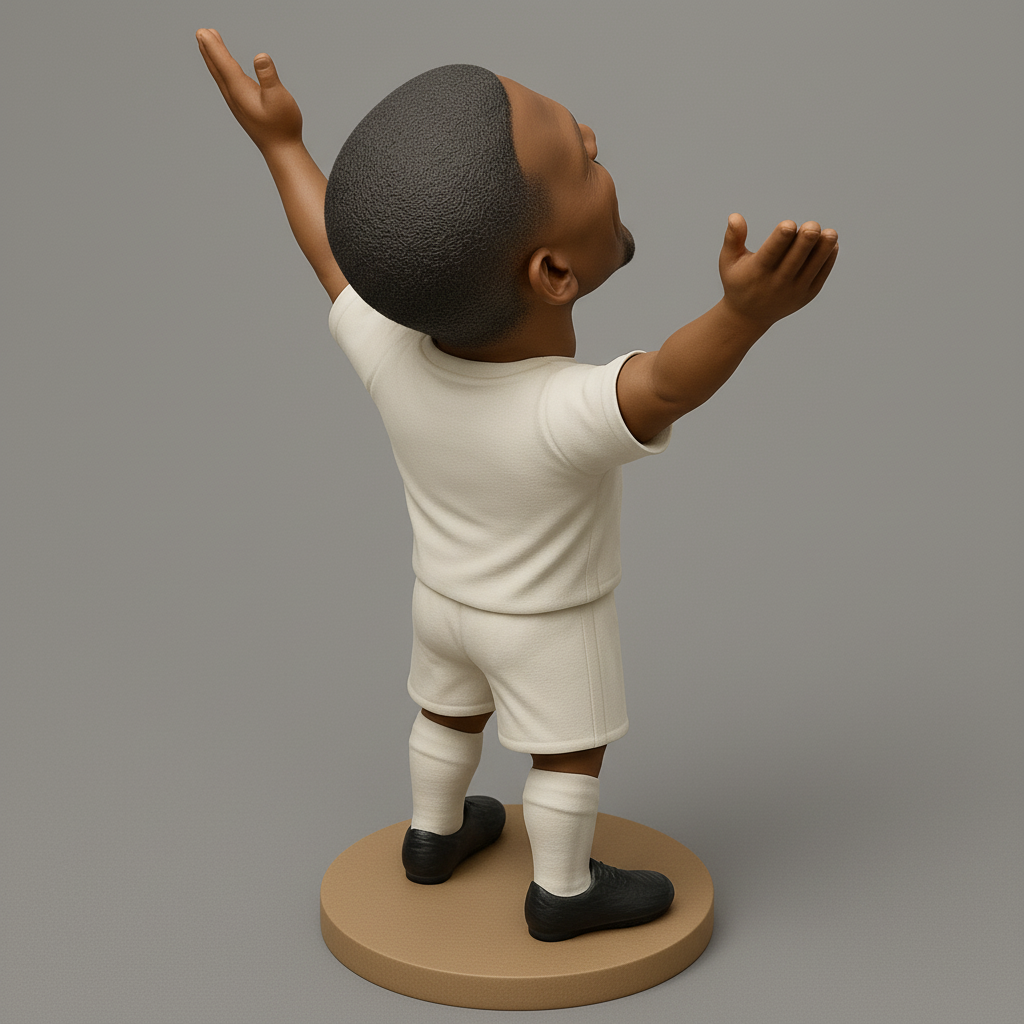silhouette 3d printer maker-3d portrait printing_Celebratory Soccer Star Bobblehead Trophy