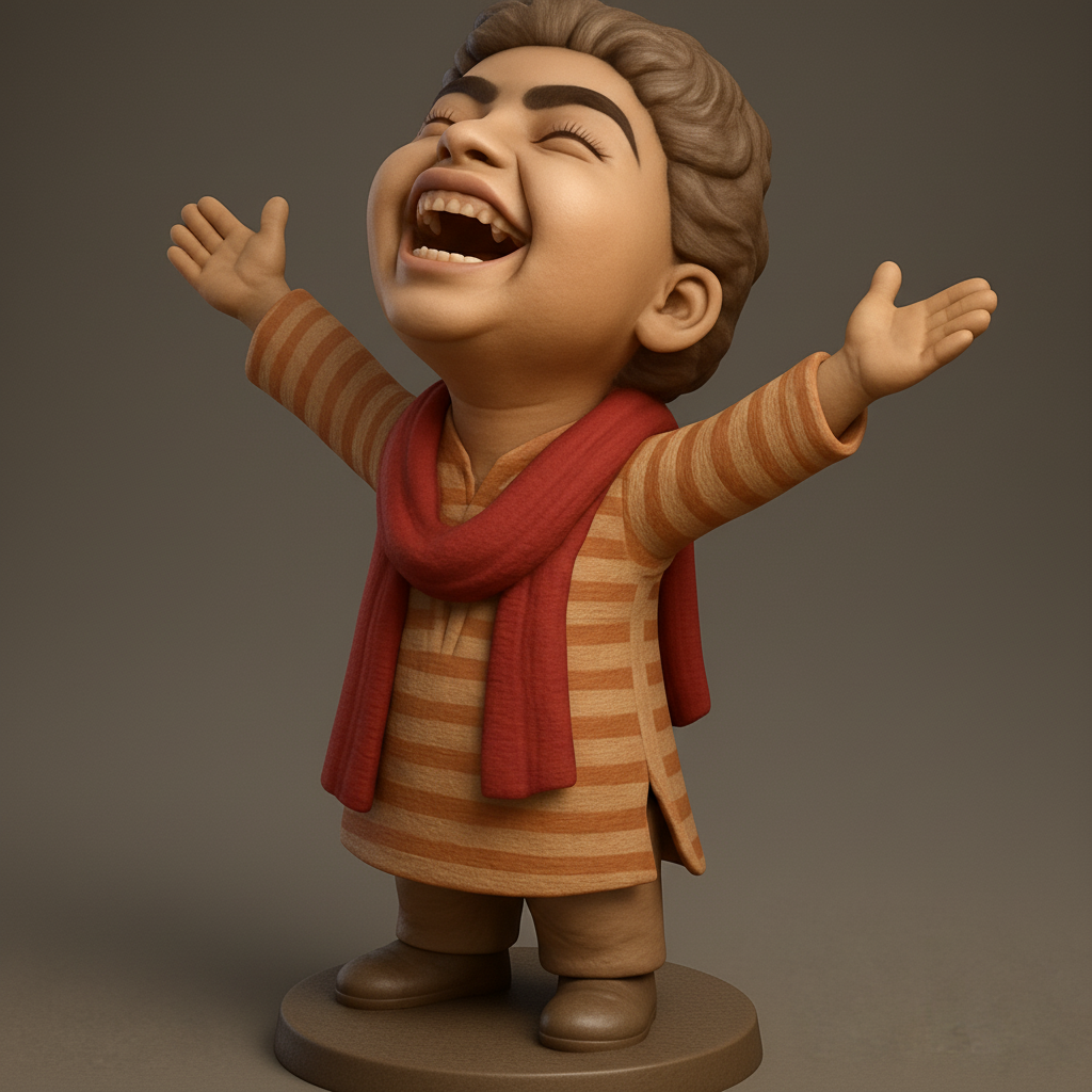 face anatomy 3d model-create 3d face model from photo_Spreading Joy: Happy Child Miniature Statue
