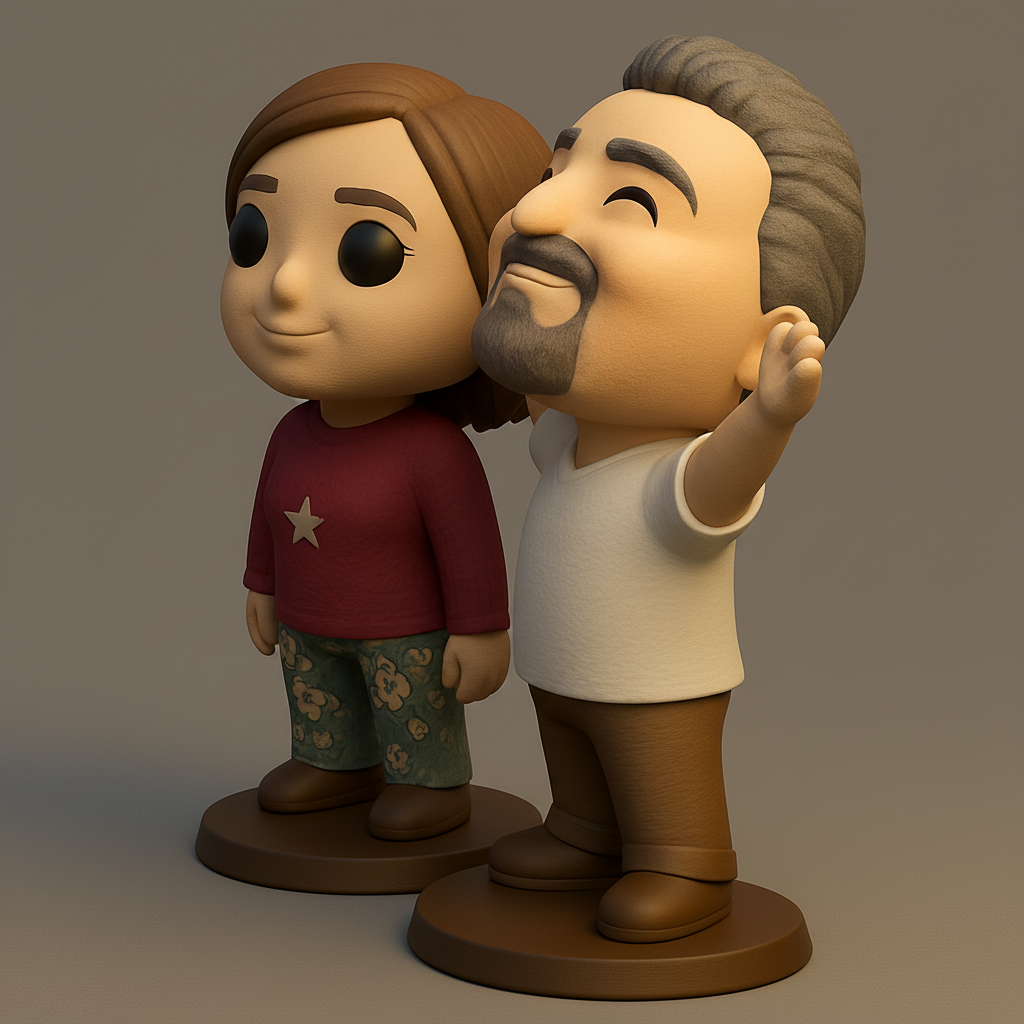 face to 3d model ai-3D portrait printing from photo_Adorable Chibi Couple Figurines - Celebrate Love!
