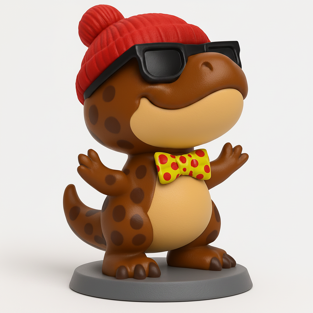 face anatomy 3d model-create 3d face model from photo_Stylish Dino Buddy: Fun 3D Print for Desk Decor & Gifts