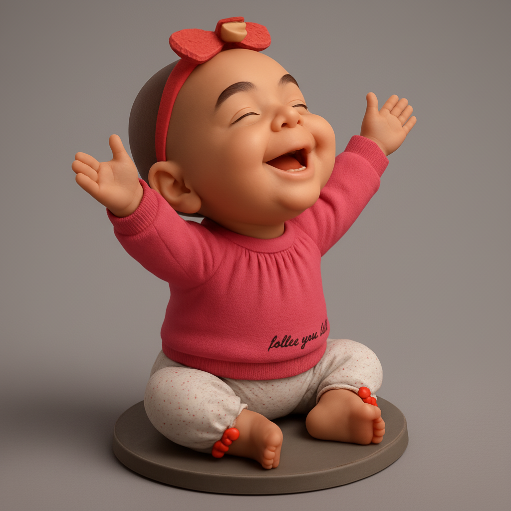 face anatomy 3d model-create 3d face model from photo_Happy Baby Figurine - Spread Smiles & Warmth