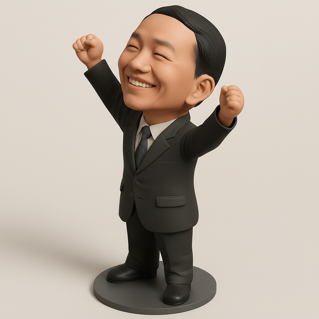 face anatomy 3d model-create 3d face model from photo_Victory Pose Executive Bobblehead Figurine