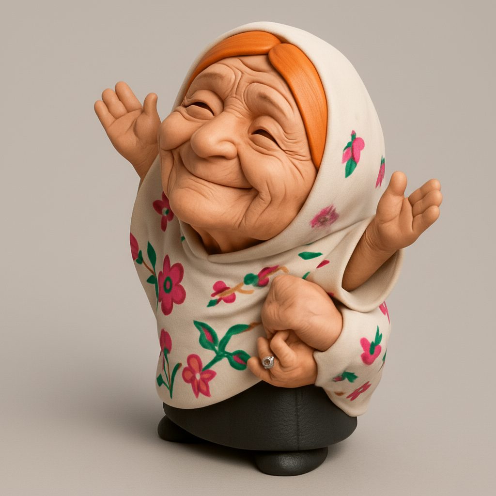 face to 3d model ai-3D portrait printing from photo_Happy Babushka Charm: Warmth & Joy for Your Shelf
