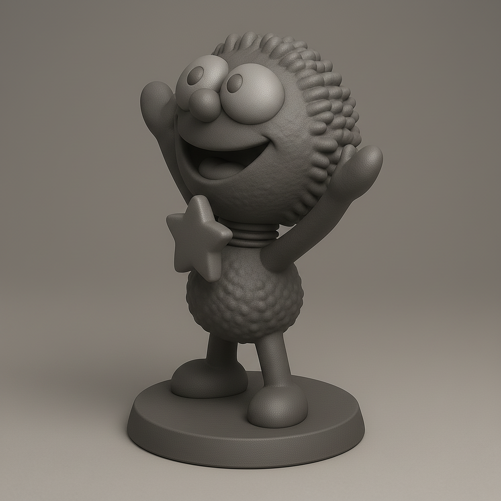 silhouette 3d printer maker-3d portrait printing_Joyful 3D Character Model for Print