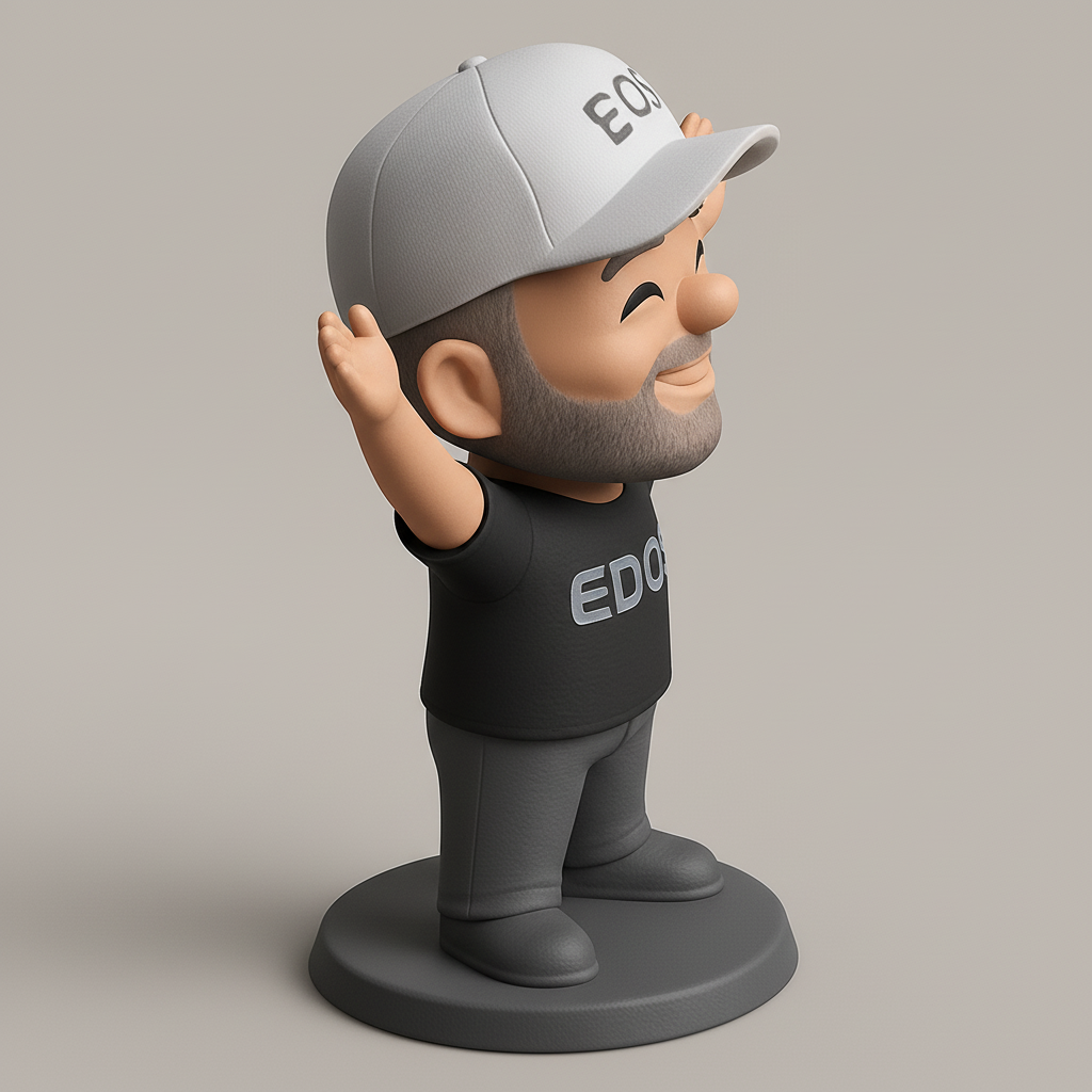 face anatomy 3d model-create 3d face model from photo_Happy EOS EDOS Fan Figurine - Celebrate Crypto Success!