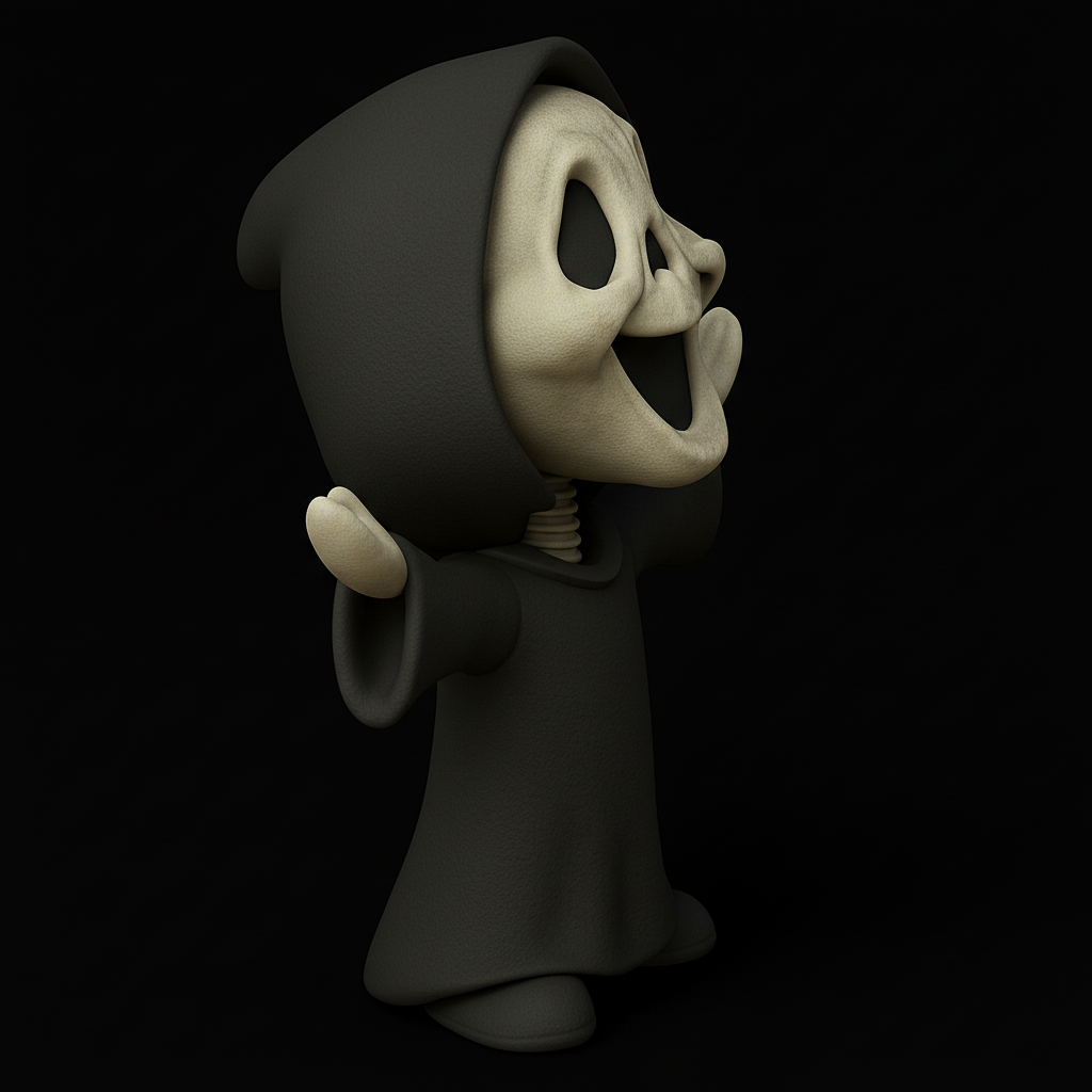 face to 3d model ai-3D portrait printing from photo_Friendly Chibi Reaper! Spooky Cute Halloween Decor