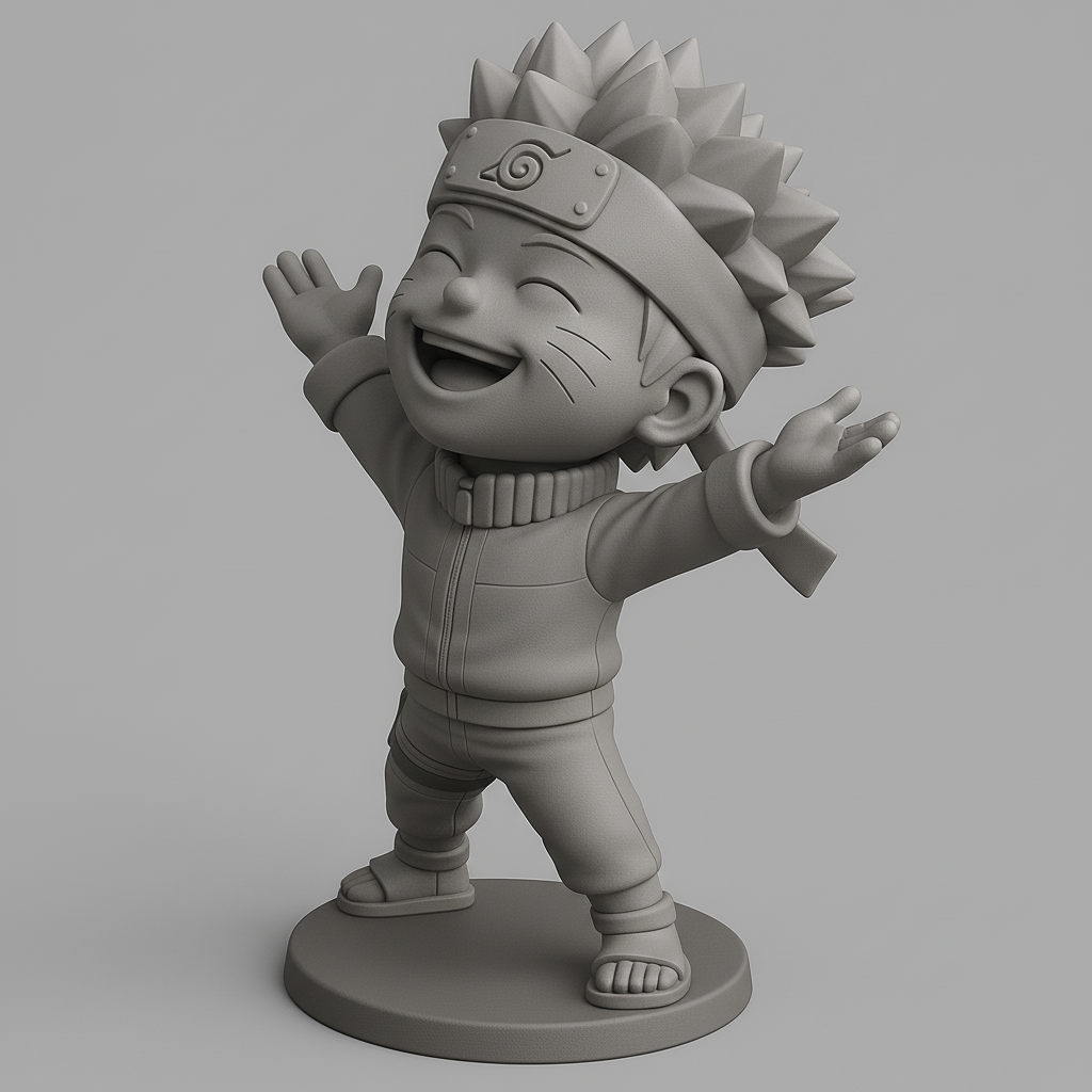 silhouette 3d printer maker-3d portrait printing_Joyful Ninja Character Model