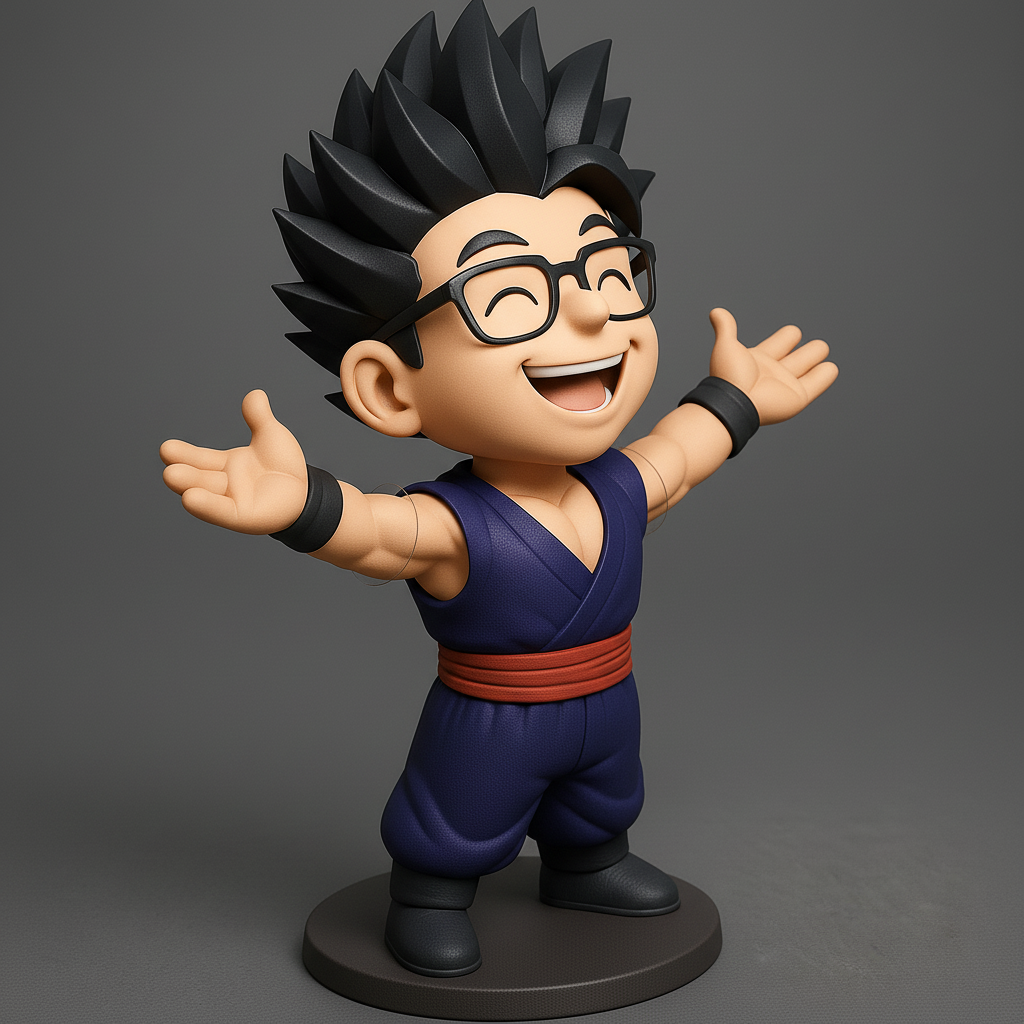 silhouette 3d printer maker-3d portrait printing_Joyful Anime Character Figurine