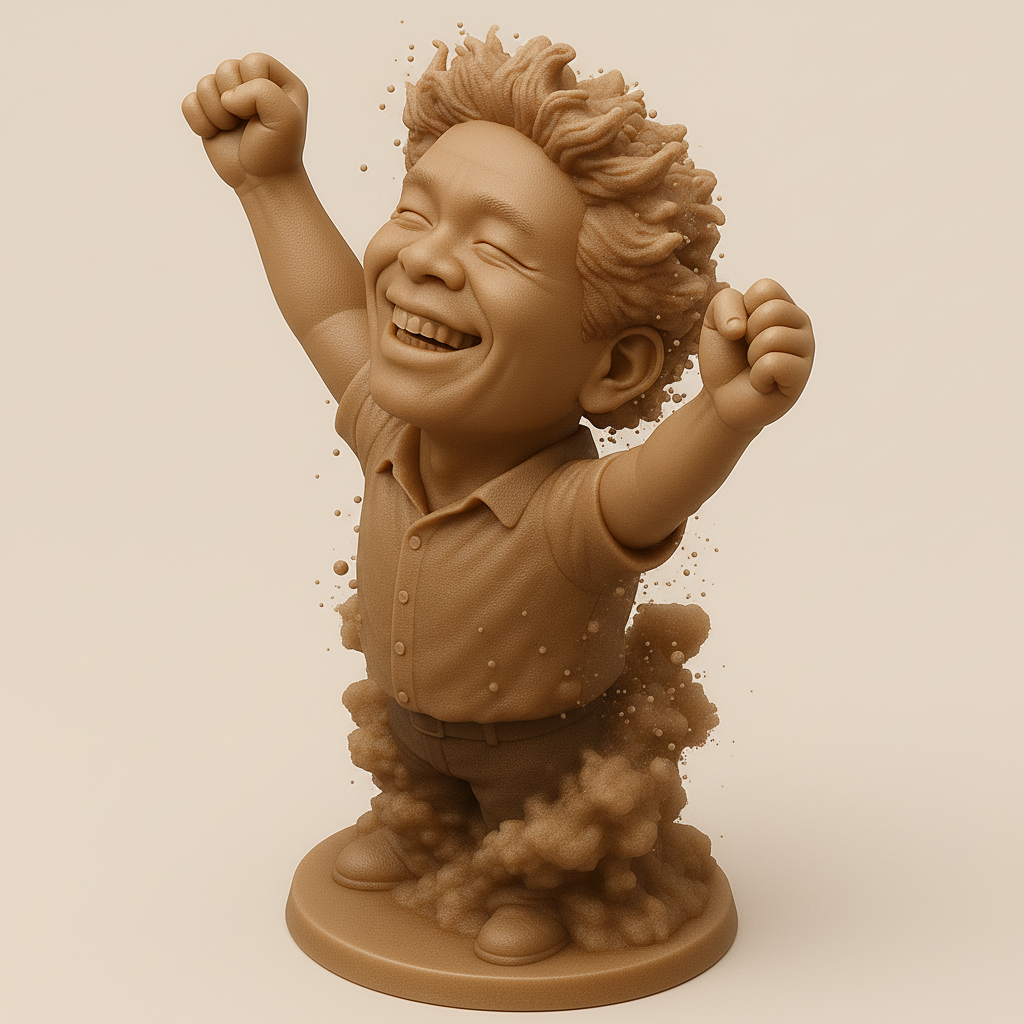 face anatomy 3d model-create 3d face model from photo_Joyful Celebration Figure