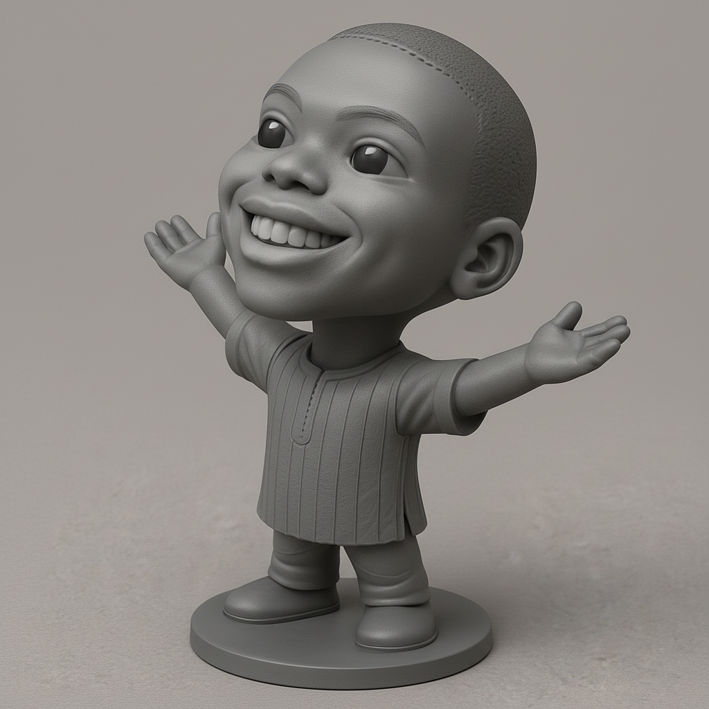 face anatomy 3d model-create 3d face model from photo_Spreading Joy: Happy Child Figurine 3D Model