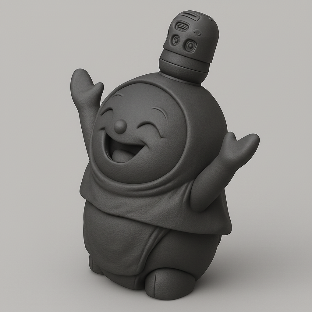 silhouette 3d printer maker-3d portrait printing_Cheerful Character with a Fun Twist