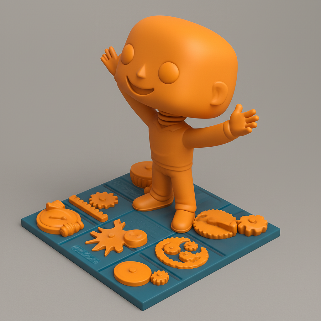 face anatomy 3d model-create 3d face model from photo_Creative Gear Buddy: Funko-Style DIY Mechanical Kit