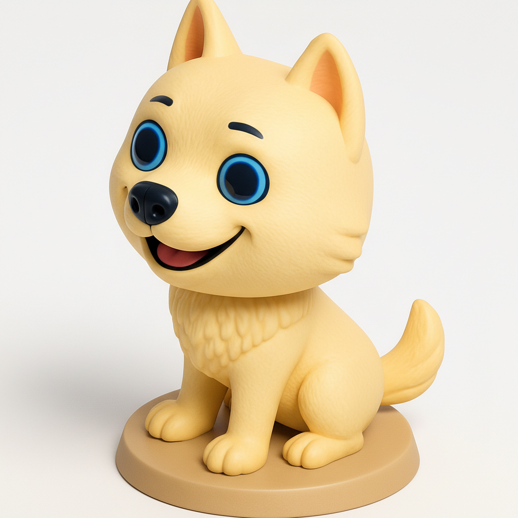 face to 3d model ai-3D portrait printing from photo_Smiling Dog Desk Pal - Add a Splash of Joy!